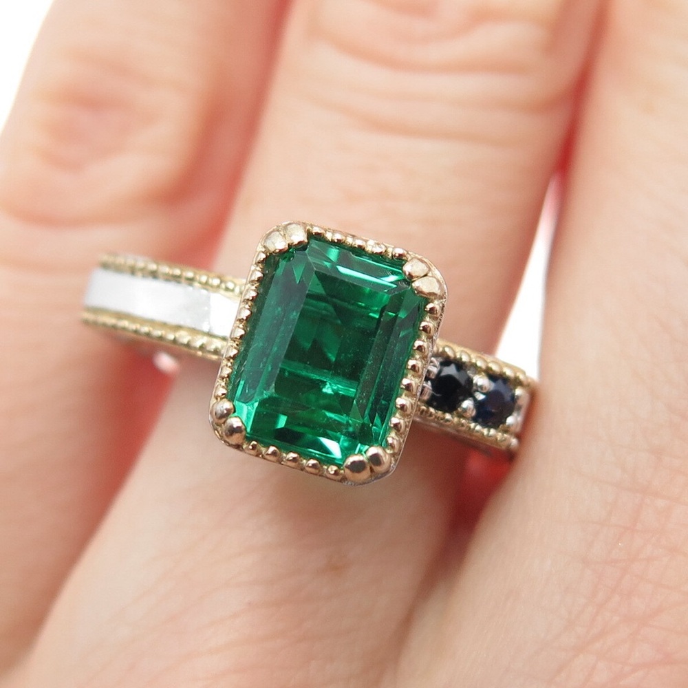 Michael Valitutti Gems En Vogue Sterling Chrome Diopside Sapphire Ring Size 6.25
